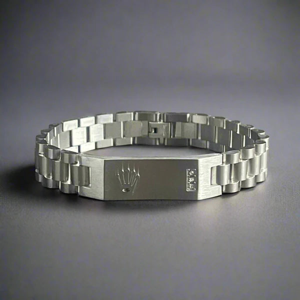 Silver RX Crown Jubilee Bracelet for Men