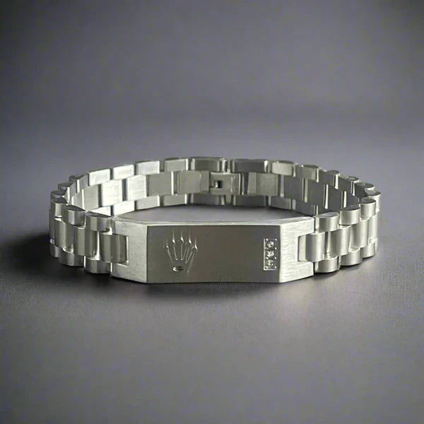 Silver RX Crown Jubilee Bracelet for Men