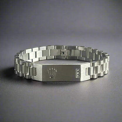 Silver RX Crown Jubilee Bracelet for Men